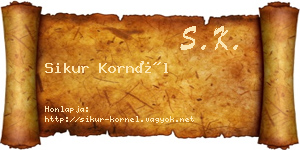 Sikur Kornél névjegykártya
