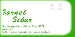 kornel sikur business card